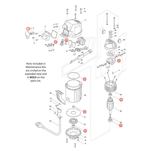 Flux F458 120V Motor Maintenance Rebuild Kit
