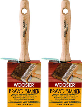 Wooster Genuine 2.75" Bravo Stainer Bristle/Polyester Paintbrush 2-Pack # F5119-2.75-2PK