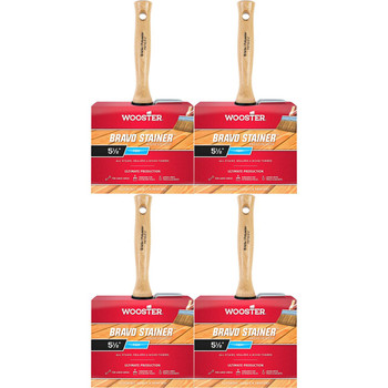 Wooster 4 Pack of 5.5" Bravo Stainer Bristle/Polyester Paintbrush - F5119-5.5