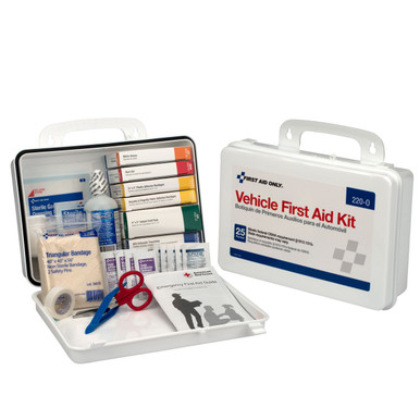 25 Person Vehicle First Aid Kit, Plastic Case 220-O