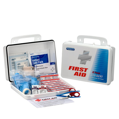 25 Person Office First Aid Kit, 135 Pieces, Plastic Case 60002