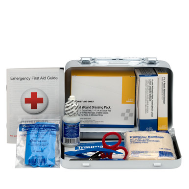 10 Person Vehicle First Aid Kit, Weatherproof Steel Case 6400