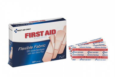 1"x3" Fabric Bandages, 100 per Box 90098