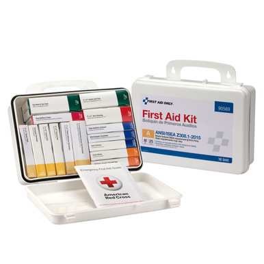 16 Unit First Aid Kit, ANSI A, Plastic Case 90569