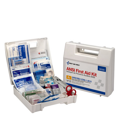 25 Person Bulk Plastic First Aid Kit, ANSI A+, Type I & II 90589