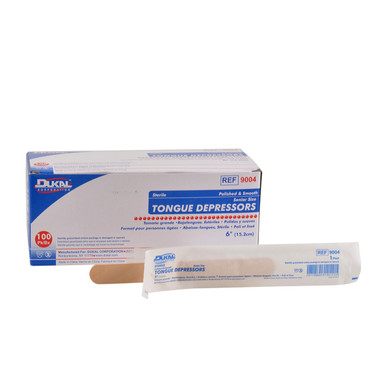 Sterile Tongue Depressors, 6", 100 Per Box 90797