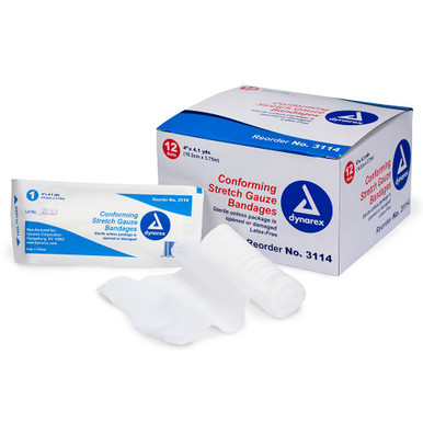 4" Conforming Gauze Sterile, 12 per Box 90873