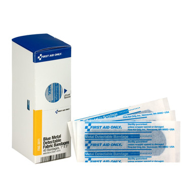 SmartCompliance Refill 1"x3" Blue Metal Detectable Bandages, 40 Per Box FAE-3011