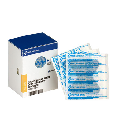 SmartCompliance Refill Fingertip Blue Metal Detectable Bandages, 20 Per Box FAE-3040