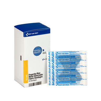 SmartCompliance Refill Fingertip Blue Metal Detectable Bandages, 40 Per Box FAE-3041
