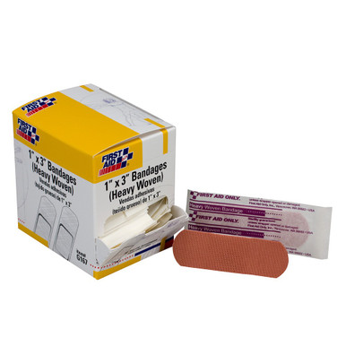 1"x3" Heavy Woven Fabric Bandages, 50 Per Box G167