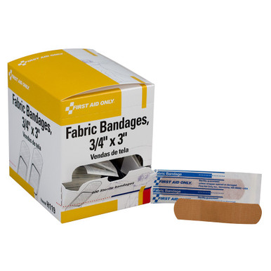 3/4"x 3" Heavy Woven Fabric Bandages, 100 Per Box H119