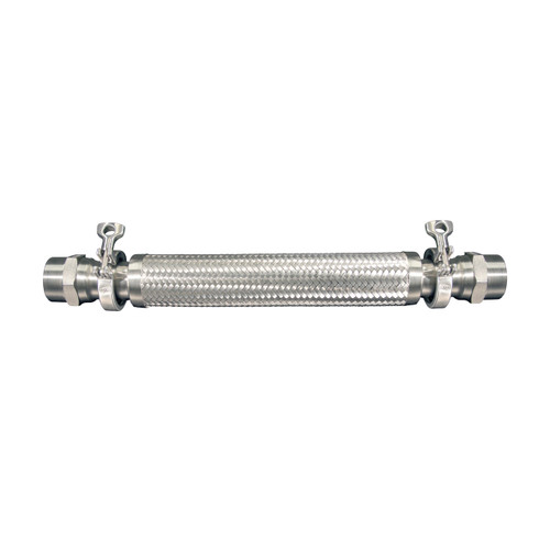 Hose Master FSQQ Series 3 in. QuickClamp x QuickClamp FireShield Flexible Metal Hose Connector, with Male Adaptor Kit