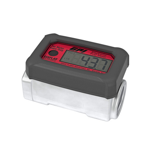 GPI 01A52LM Series 1 in. BSPP Digital Inline Fuel Meter - Liters