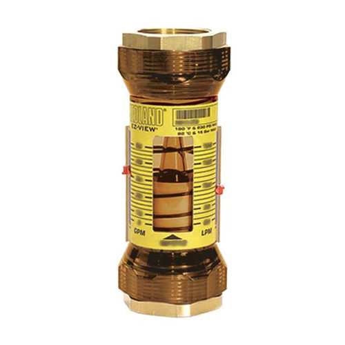 Badger Meter Hedland Variable Area EZ-View Water Flow Meter, 1-1/2 in. Female NPTF Brass Fitting