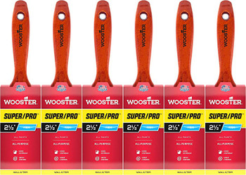 Wooster Genuine 2.5" Super/Pro Flat Paintbrush 6-Pack, J4104-2.5-6PK