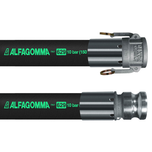 Kuriyama T629AA 3 in. 150 PSI Black Biofuel Petroleum Suction & Discharge Hose Assemblies w/ Part C Female Coupler x Part E Male Adapter Ends