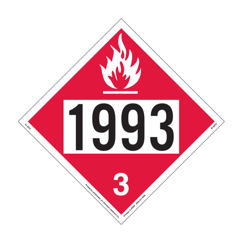 Labelmaster 1993 Flammable Aluminum Diesel Placard