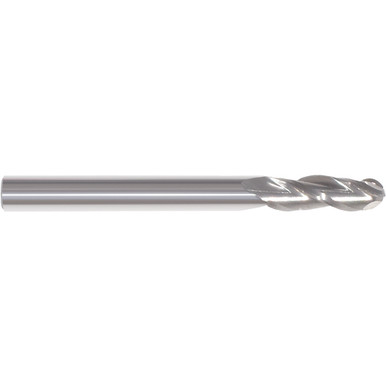 3/64" Dia. x 1/8" Shank x 1/8" DOC x 1-1/2" OAL, Carbide Uncoated, 3 Flute, Ballnose End Mill Series/List #5969 MT7154806