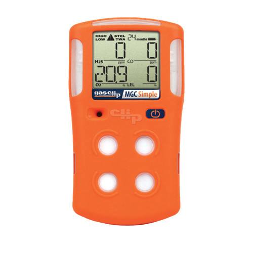 Gas Clip Technologies MGC Simple Detector, 4 Gas (H2S, O2, CO & LEL), 2 Year Run Time