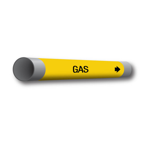Marking Services Series MS-970 Coiled Plastic Marker, "Gas", Yellow