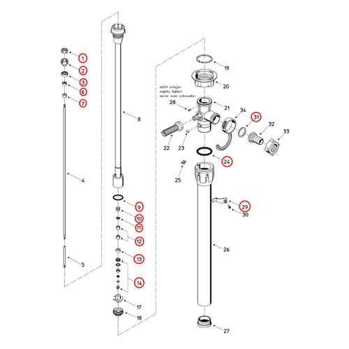 Flux 400 Series F425PP 39 Pump Maintenance Rebuild Kit