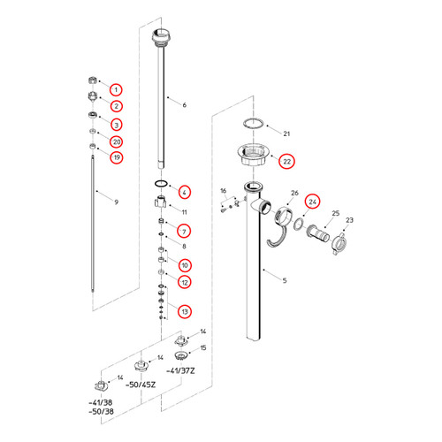 Flux 400 Series F430S 41/37Z 39 Pump Maintenance Rebuild Kit