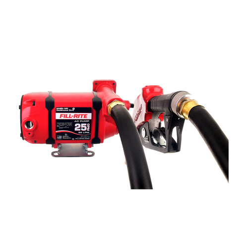 Fill-Rite NX25-120 Series 120V AC Transfer Pump w/ Hose & Nozzle - Foot Mount Configuration- 25 GPM