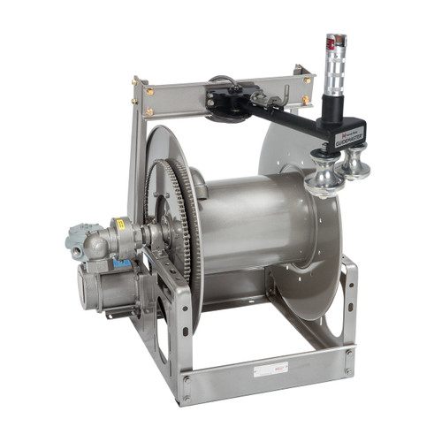 Hannay Reels PBGMT Series 12V DC Power Rewind LP Gas Hose Reel w/ Top Mounted Guidemaster, Reel Only, 1 in. x 200 ft., EPBGMT18-33-34