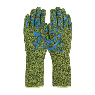 Kevlar/Steel Blend Gloves, 2 side special dot pattern, heavy weight - Size M, Yellow 1 Dozen - Gloves made with Kevlar Brand Fiber 08-K385/M