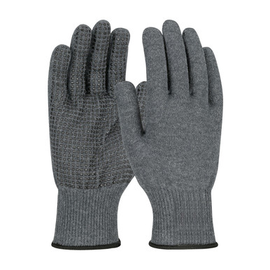 Black S Black Kevlar ACP 13 Gauge seamless Knit glove with Black PVC dots on palm Gloves with ACP Technology 1 Dozen 08-KAB750PD/S