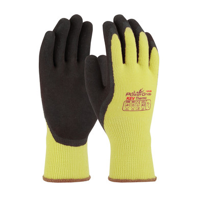 Yellow L PowerGrab KEV Thermo,Kevlar/Acrylic Shell, Latex MicroFinish Grip, A3 Insulated Coated Gloves 1 Dozen 09-K1350/L