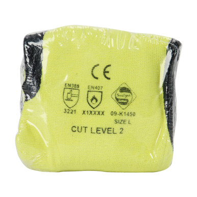 Yellow XXXL G-Tek KEV, Yellow 13G Kevlar/Lycra, Black Nitrile Smooth Grip, Vend Pk Gloves made with Kevlar Brand Fiber 1 Pair 09-K1450V/XXXL