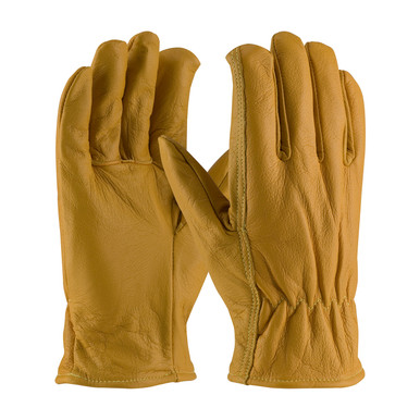 Brown M Kut Gard Goatskin Leather Drivers, 13G Kevlar Lining, Staight Thumb A2 Leather Gloves with Cut Lining 1 Dozen 09-K3700/M