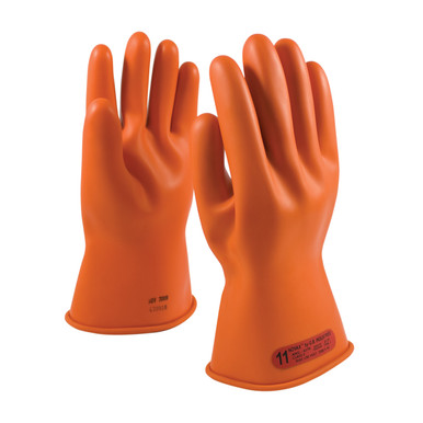 NOVAX, Insulating Glove, Class 0, 11 In., Orn., Straight Cuff - Size 8.5, Orange 1 Pair - Novax Rubber Insulating Gloves 147-0-11/8.5