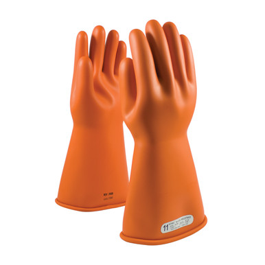 Orange 8 NOVAX, Insulating Glove, Class 1, 14 In., Orn., Straight Cuff Novax Rubber Insulating Gloves 1 Pair 147-1-14/8