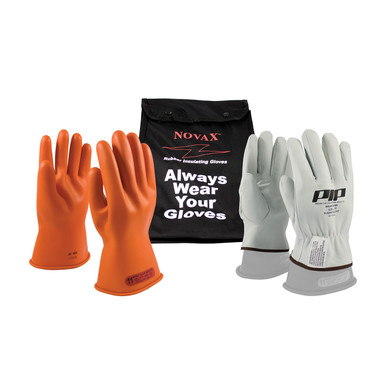 Orange 7-KIT NOVAX, Insulating Glove Kit, Class 0, 11 In., Orn., Straight Cuff Novax 11-inch Glove Kit 147-SK-0/7-KIT