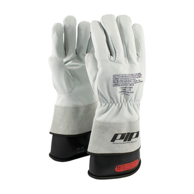 Natural 11 Leather Protector, Grain Goatskin, Class 00-0, 13 In., Gauntlet Cuff Leather Protectors/Cover Gloves 1 Pair 148-2000/11