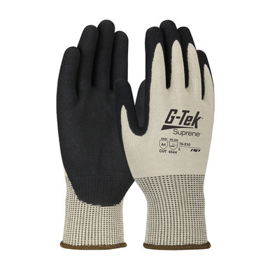 Tan XS G-Tek Suprene, Tan 13G Nano Shell, Nitrile MicroSurface Grip, A4 Gloves with Suprene Nanotech Fiber 1 Dozen 15-210/XS