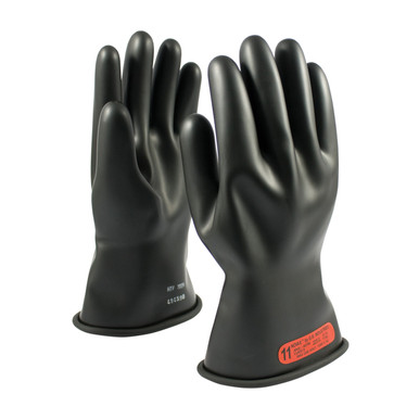 Black 7 NOVAX Insulating Glove, Class 0, 11 In., Blk., Straight Cuff Novax Rubber Insulating Gloves 1 Pair 150-0-11/7