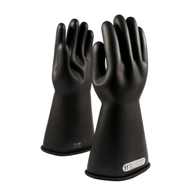 Black 10 NOVAX Insulating Glove, Class 1, 14 In., Blk., Straight Cuff Novax Rubber Insulating Gloves 1 Pair 150-1-14/10