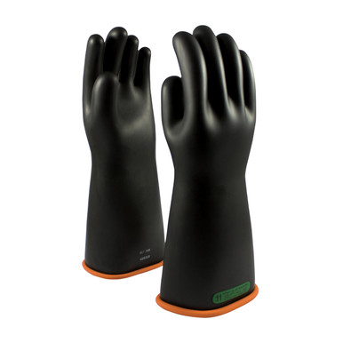 Black 11 NOVAX Insulating Glove, Class 3, 16 In., Blk./Orn., Straight Cuff Novax Rubber Insulating Gloves 1 Pair 155-3-16/11
