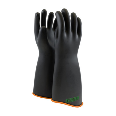 Black 9 NOVAX Insulating Glove, Class 3, 18 In., Blk./Orn., Contour Cuff Novax Rubber Insulating Gloves 1 Pair 158-3-18/9