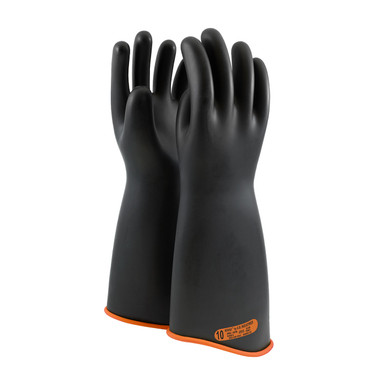 Black 11 NOVAX Insulating Glove, Class 4, 18 In., Blk./Orn., Contour Cuff Novax Rubber Insulating Gloves 1 Pair 158-4-18/11