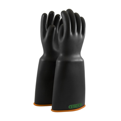 Black 9 NOVAX Insulating Glove, Class 3, 18 In., Blk./Orn., Bell Cuff Novax Rubber Insulating Gloves 1 Pair 159-3-18/9