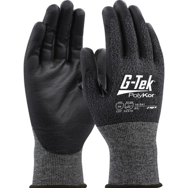 21G, A4, Hppe/Steel With Pu With Pu Gloves with PolyKor Fiber - S Black DZ 16-541/S