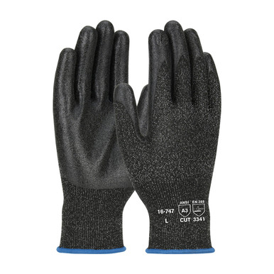 Black L G-Tek PolyKor, Black 13G Blended Shell, Blk PVC Grip, A3, Unbranded Gloves with PolyKor Fiber 1 Dozen 16-747/L