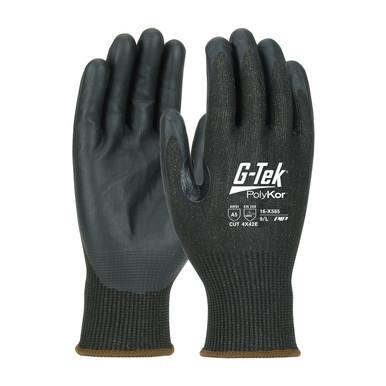 Black XL G-Tek PolyKor Xrystal, Black 13G, Blk. NeoFoam Grip, Thumb Crotch, A5 Gloves with PolyKor Fiber 1 Dozen 16-X585/XL