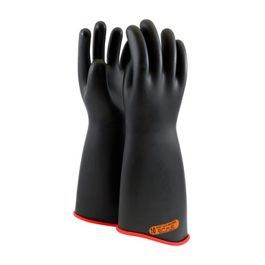 Black 9.5 NOVAX Insulating Glove, Class 4, 18 In., Blk./Red, Contour Cuff Novax Rubber Insulating Gloves 1 Pair 162-4-18/9.5