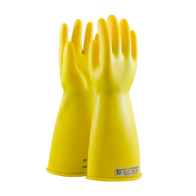 Yellow 11 NOVAX Insulating Glove, Class 00, 14 In., Ylw., Straight Cuff Novax Rubber Insulating Gloves 1 Pair 170-00-14/11